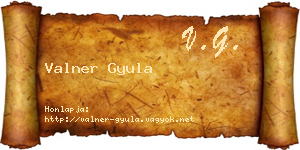 Valner Gyula névjegykártya